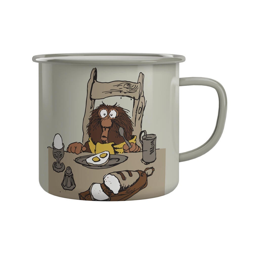 Emaljekopp Flåklypa Ludvig Frokost 2,5 dl Beige