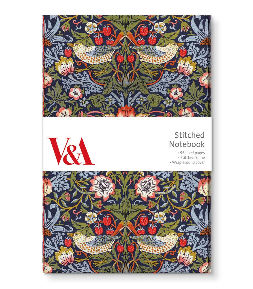 Notatbok A6 sydd V&A strawberry theif