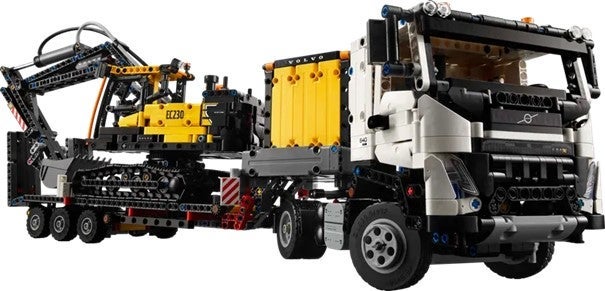 Lego Volvo FMX-trailer & EC230 elgravemaskin 42175