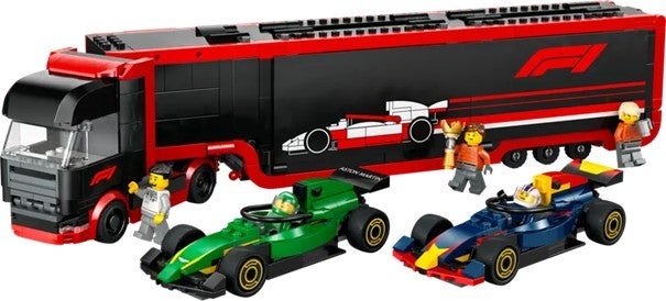 Lego F1-trailer med F1 RB20 og AMR24 60445