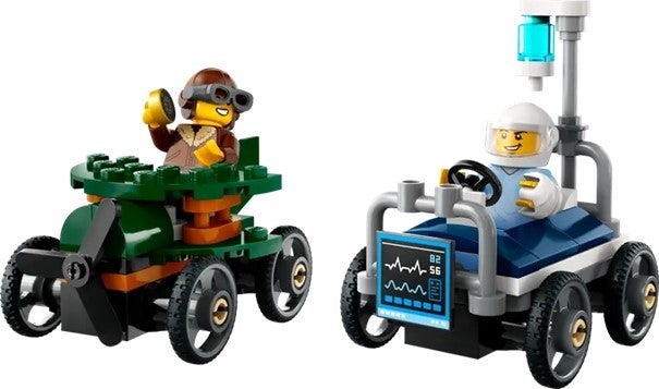 Lego Racerbilpakke flybil mot sykesengbil 60459