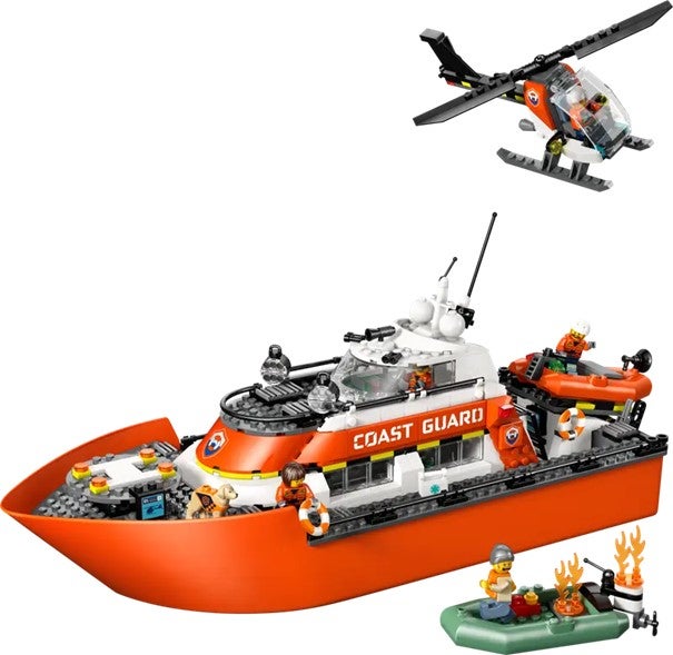 Lego Kystvaktens helikopter og redningsbåt 60504