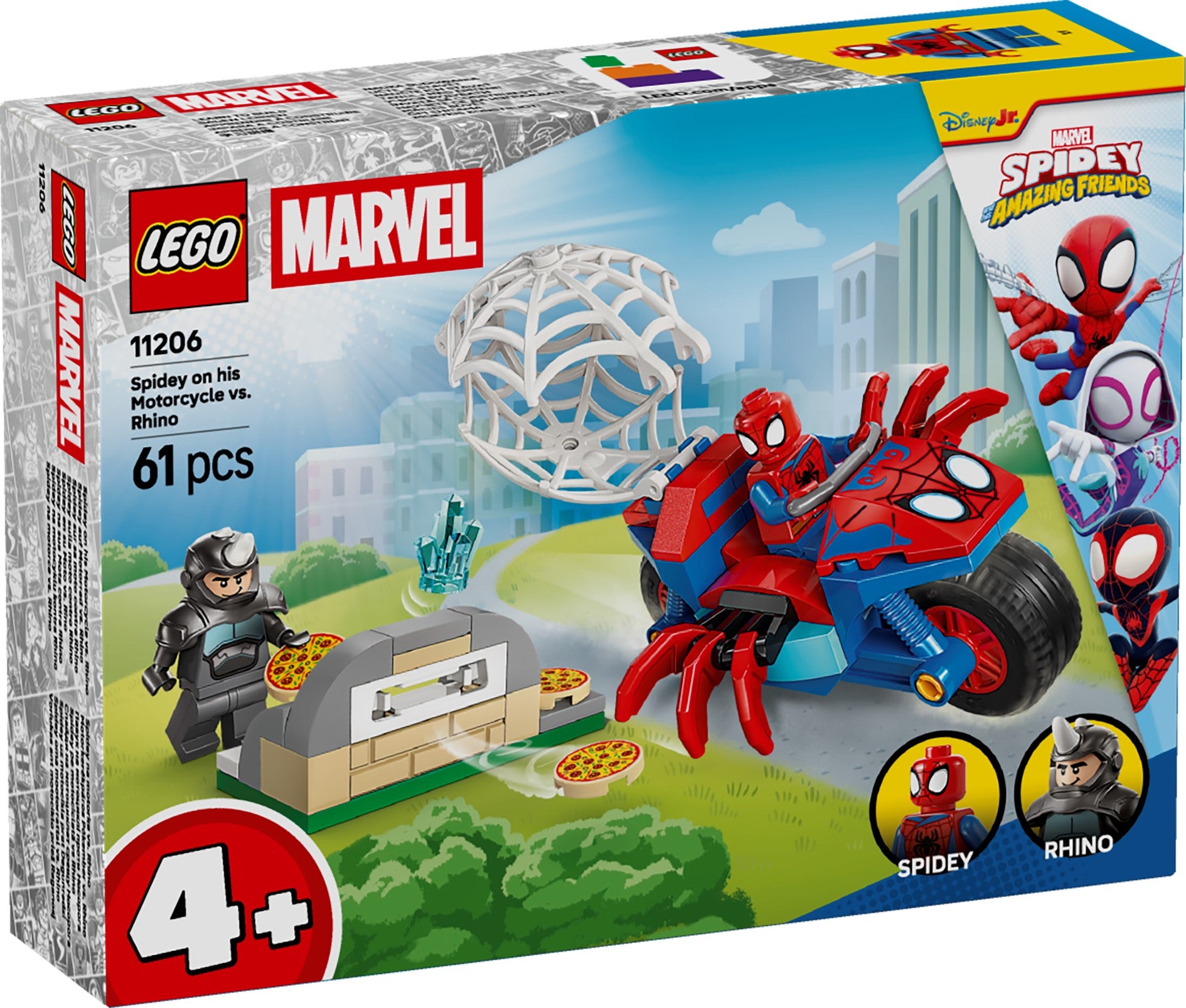 Lego Spidey på motorsykkel mot Rhino 11206