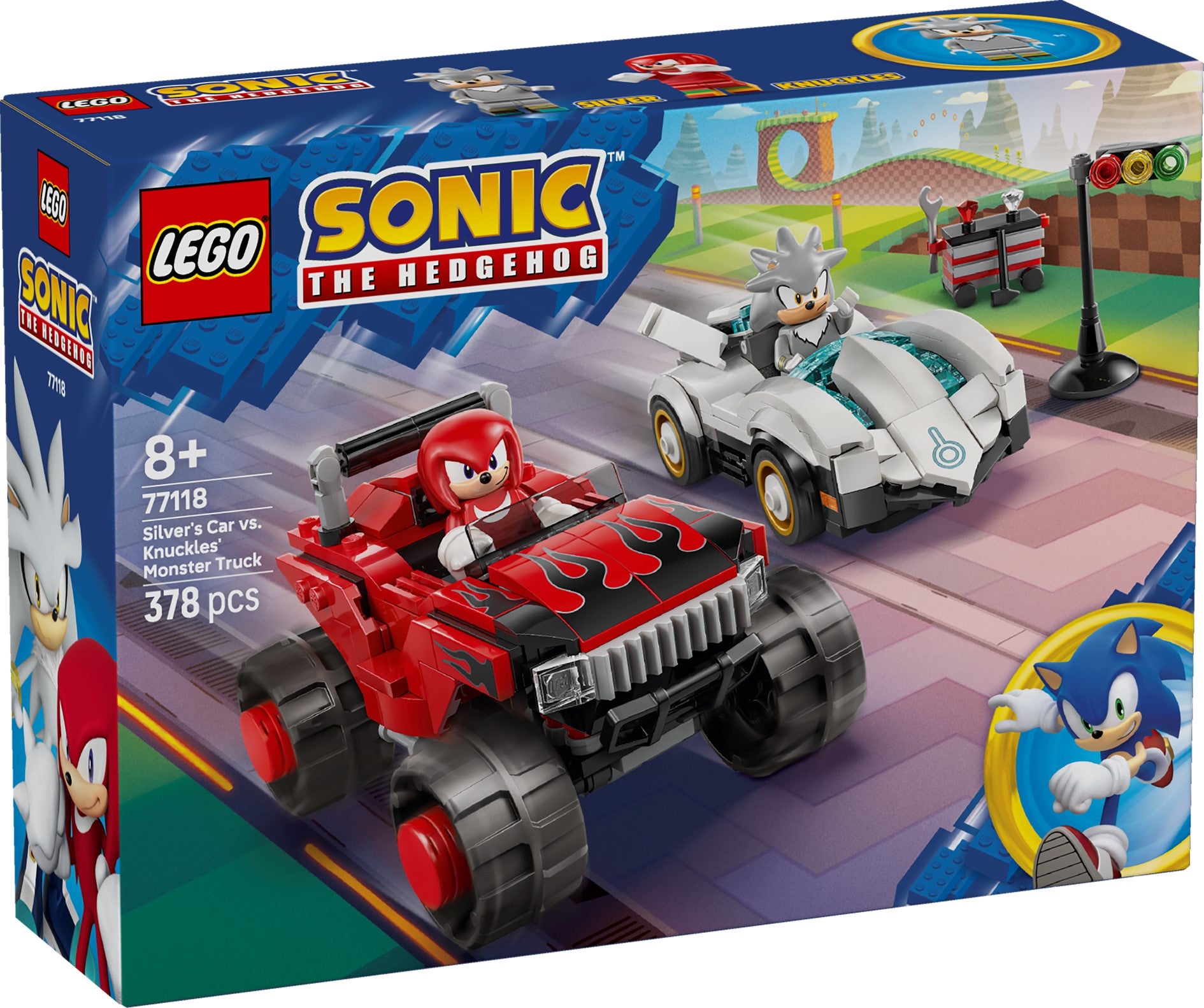 Lego Silvers bil mot Knuckles' monstertruck 77118