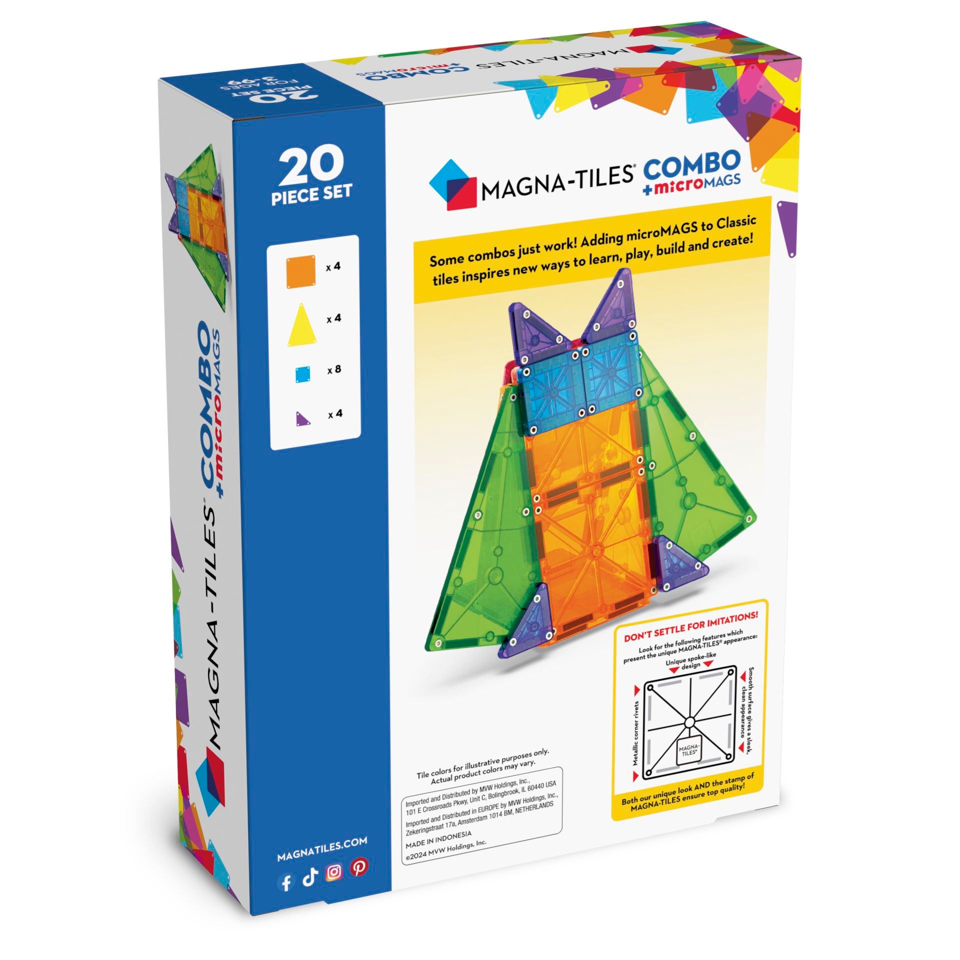 Magna-Tiles Micromags Combo 20 Pcs