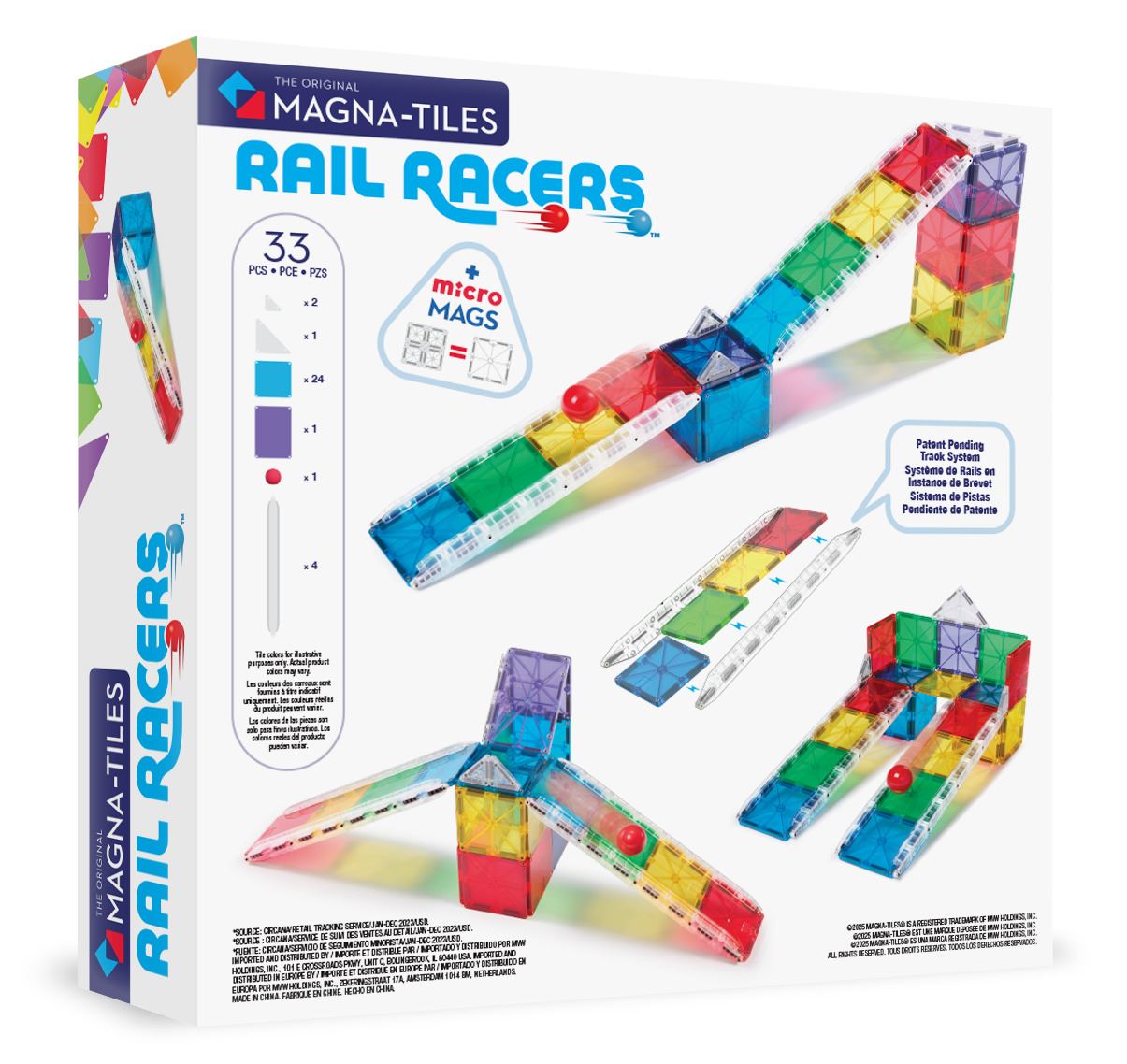 Magna-Tiles Small Rail Racer 33 Pcs