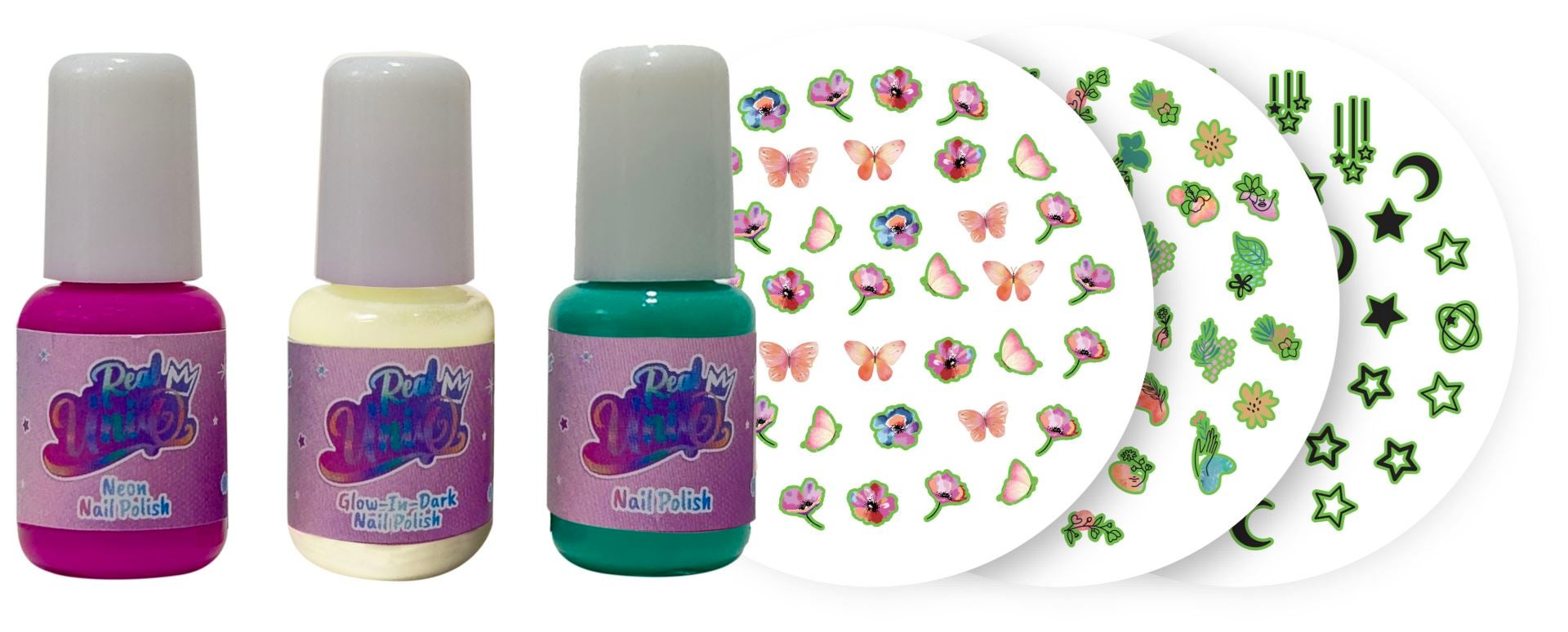 Real UniQ Nail art glow in the dark