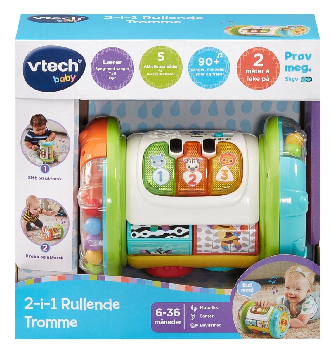 Leke Vtech 2 In 1 Rolling Drum No