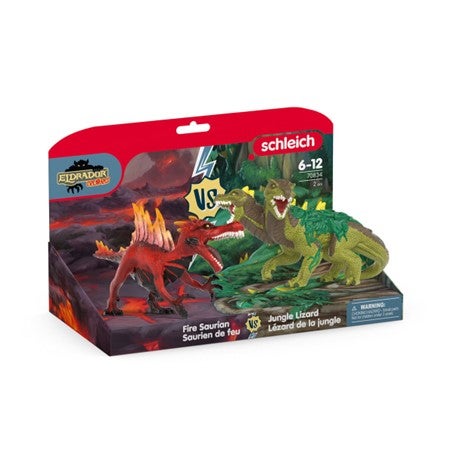 Schleich Fire Saurian vs. Jungle Lizard