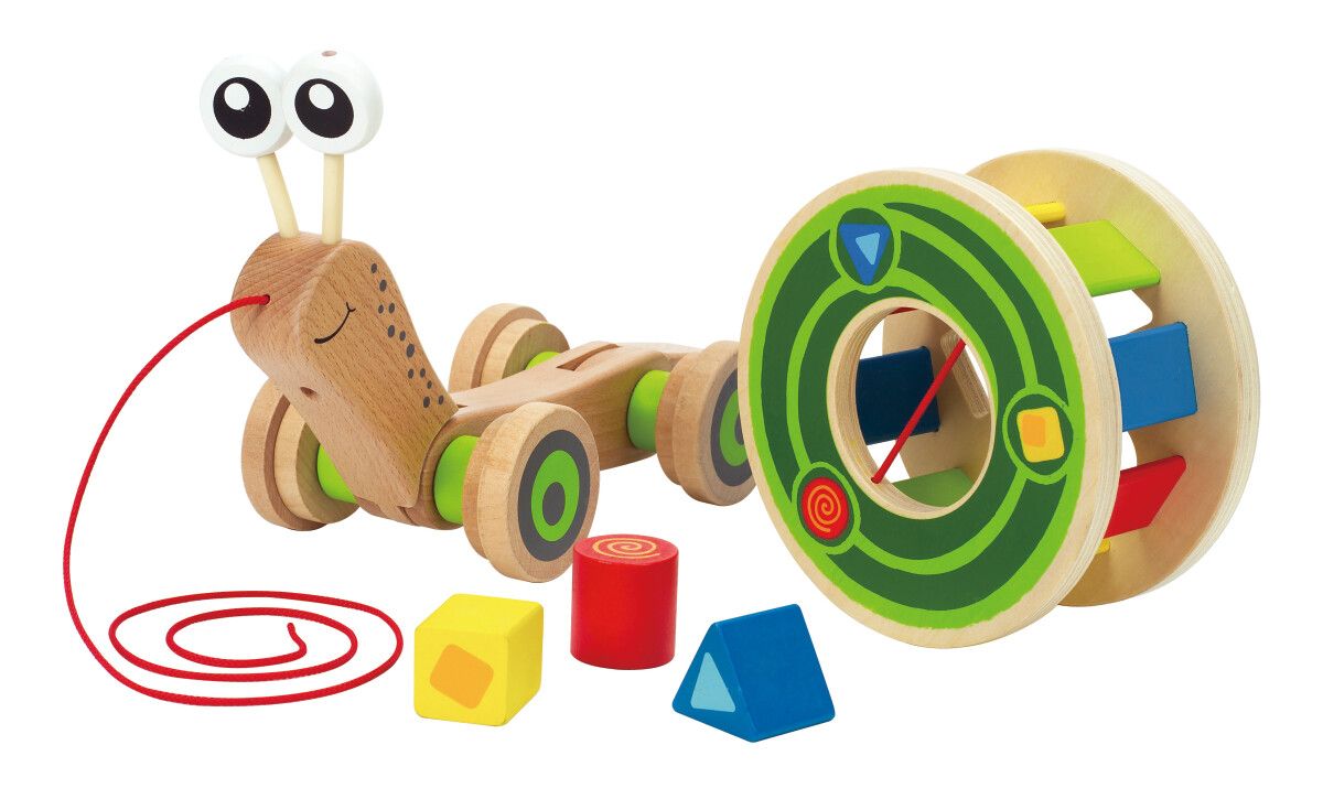 Hape walk-a-long snail