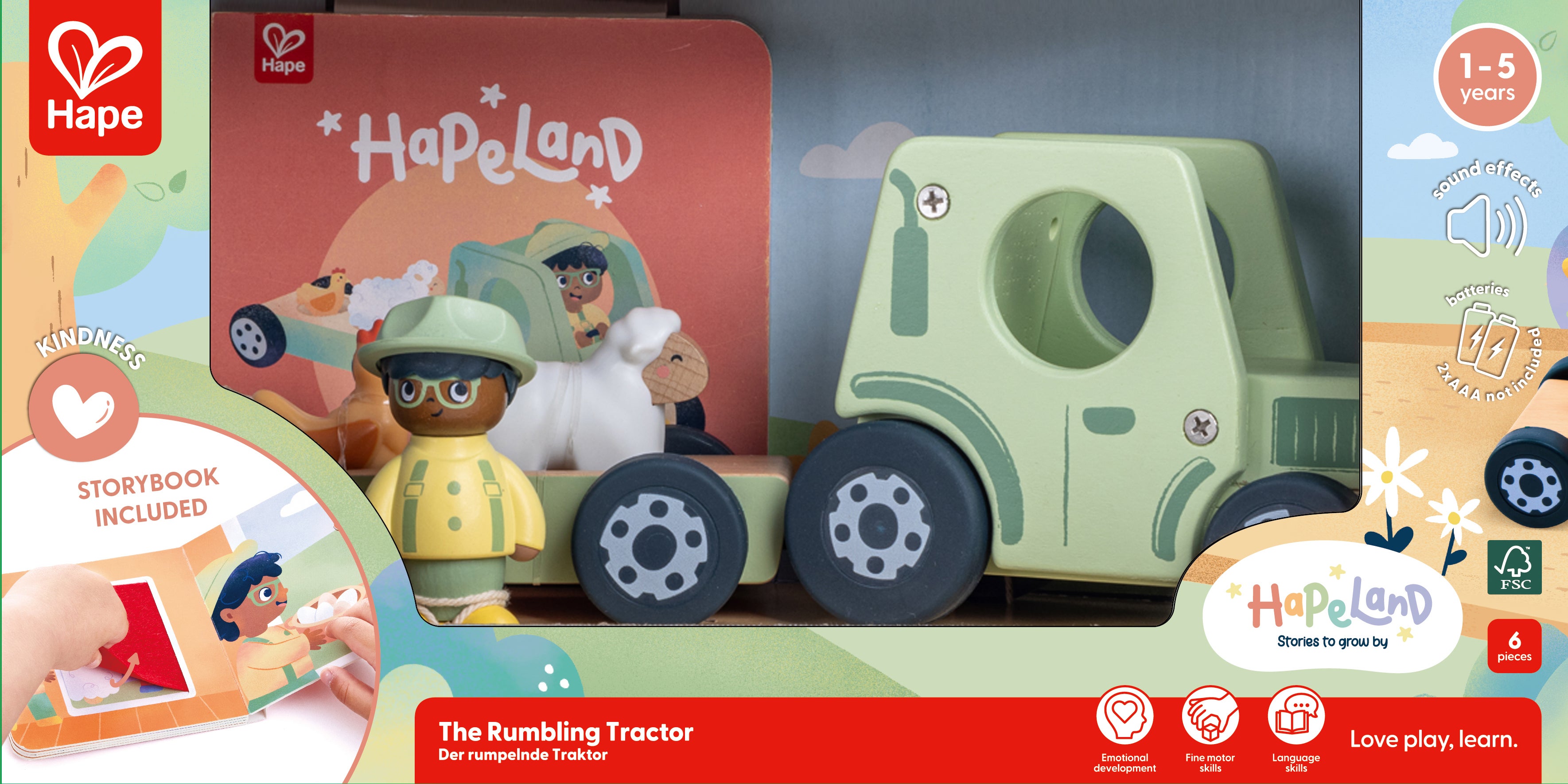 Hape The Rumbling Tractor M Lyd