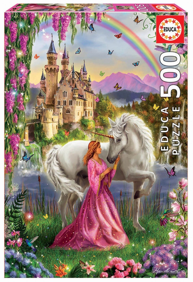 Puslespill 500 Fairy And Unicorn Educa