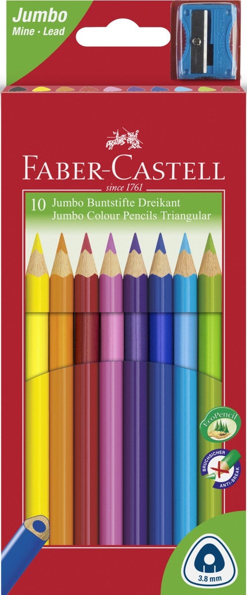 Fargeblyant Colour Grip 10 stk m/bl.sp - Faber Castell