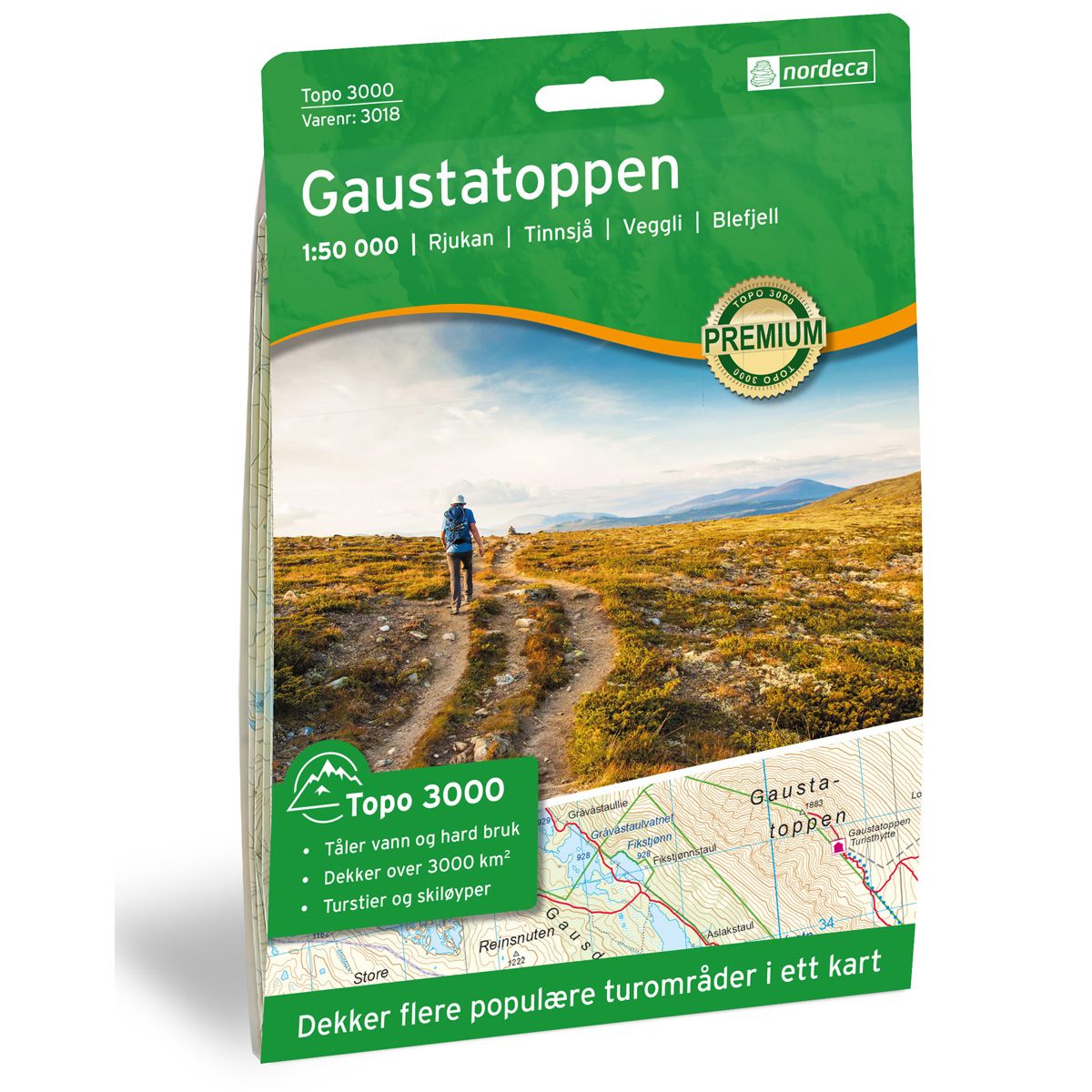 Gaustatoppen 1:50 000 - Topo 3000
