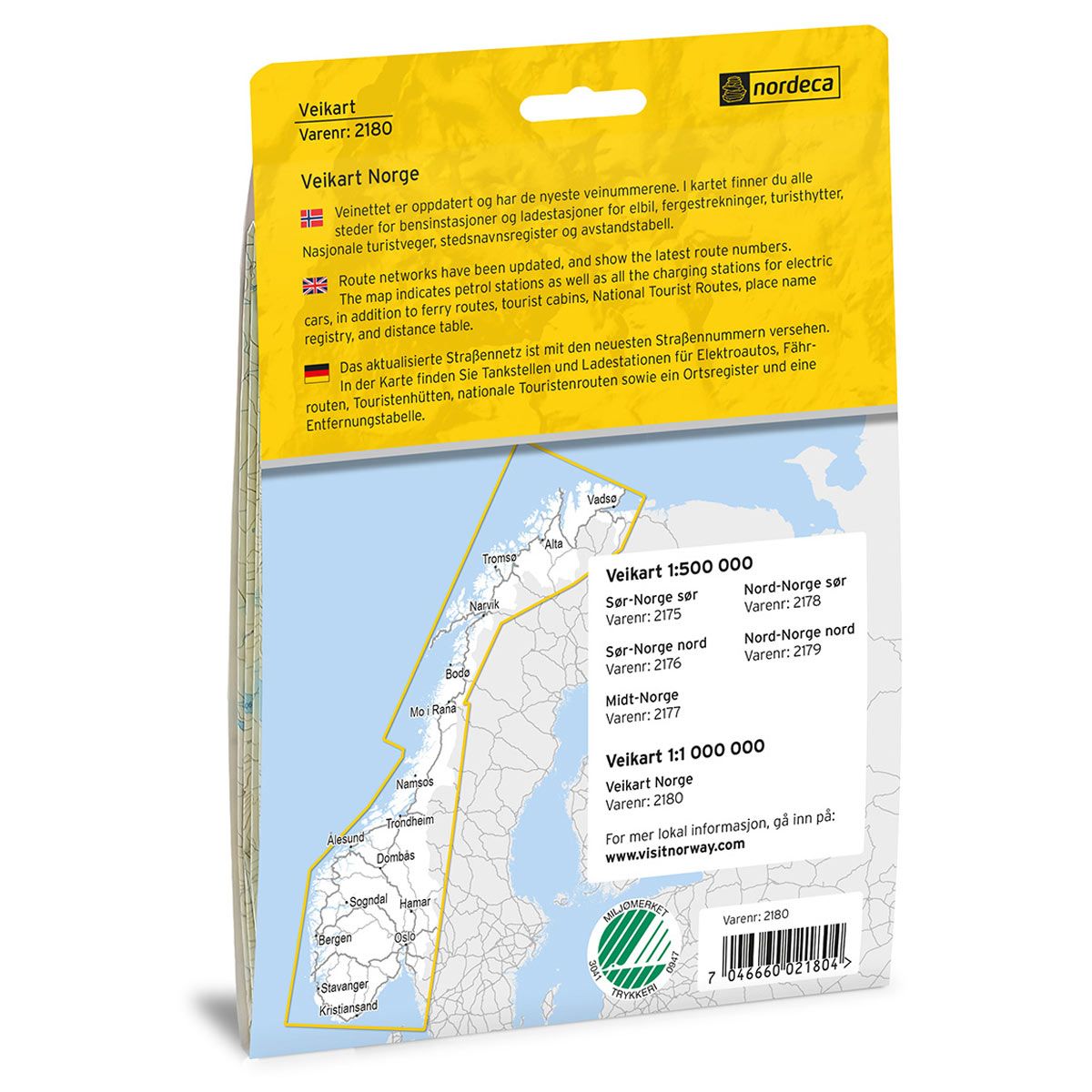 Veikart Norge 1:1 000 000 - Veikart