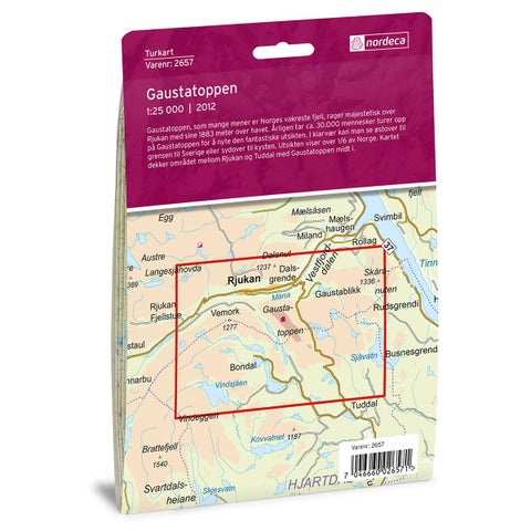 Gaustatoppen - Turkart 1: 25 000