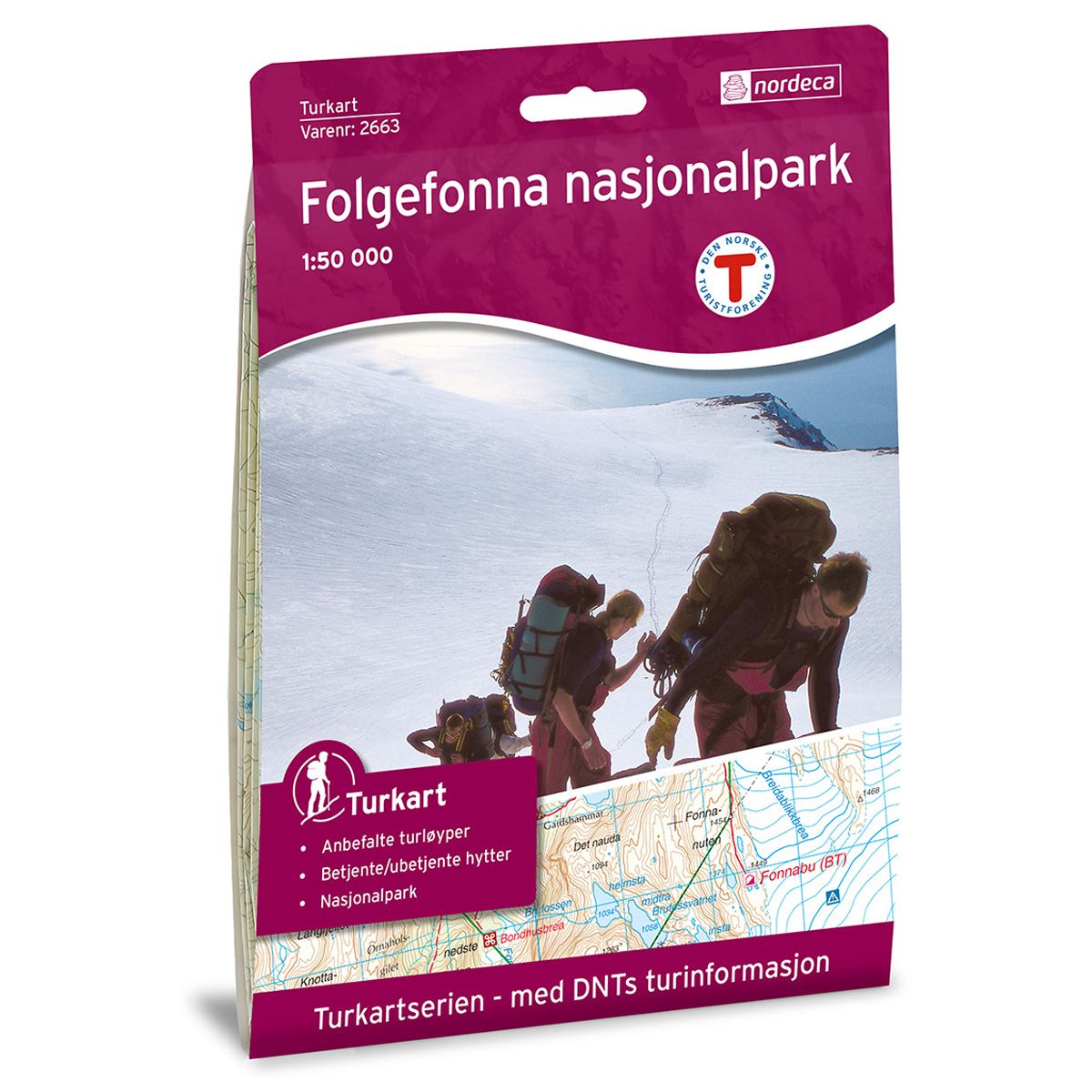 Folgefonna Nasjonalpark - Turkart 1: 50 000