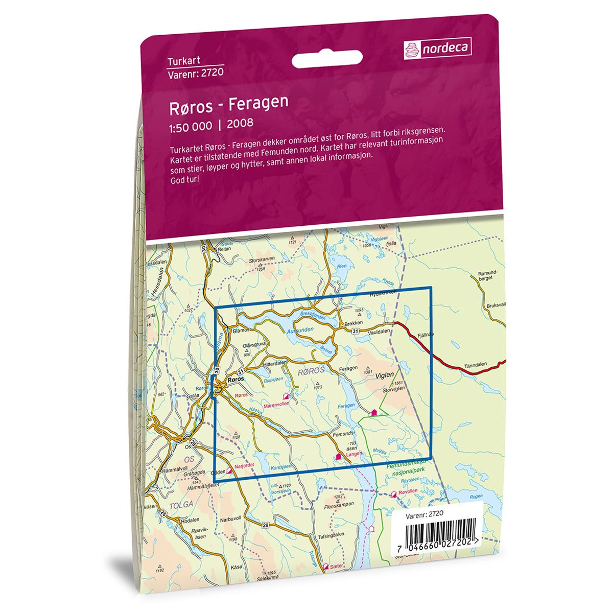 Røros Feragen - Turkart 1: 50 000