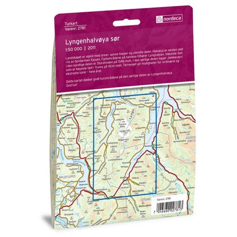 Lyngenhalvøya Sør - Turkart 1: 50 000