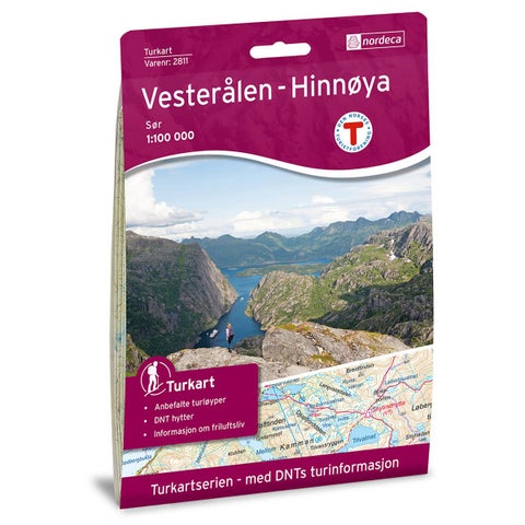 Vesterålen Hinnøya Sør - Turkart 1: 100 000