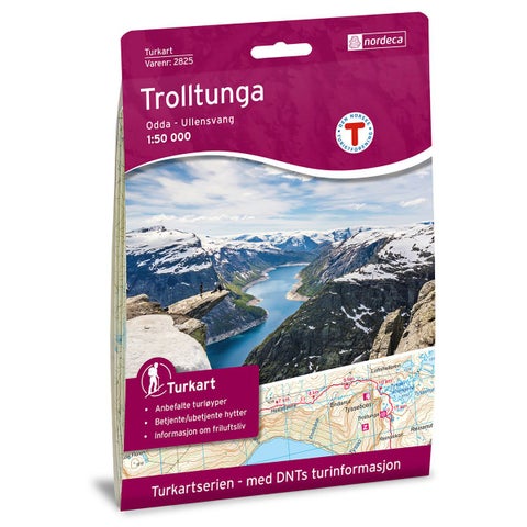 Trolltunga, Odda - Ullensvang - Turkart 1: 50 000