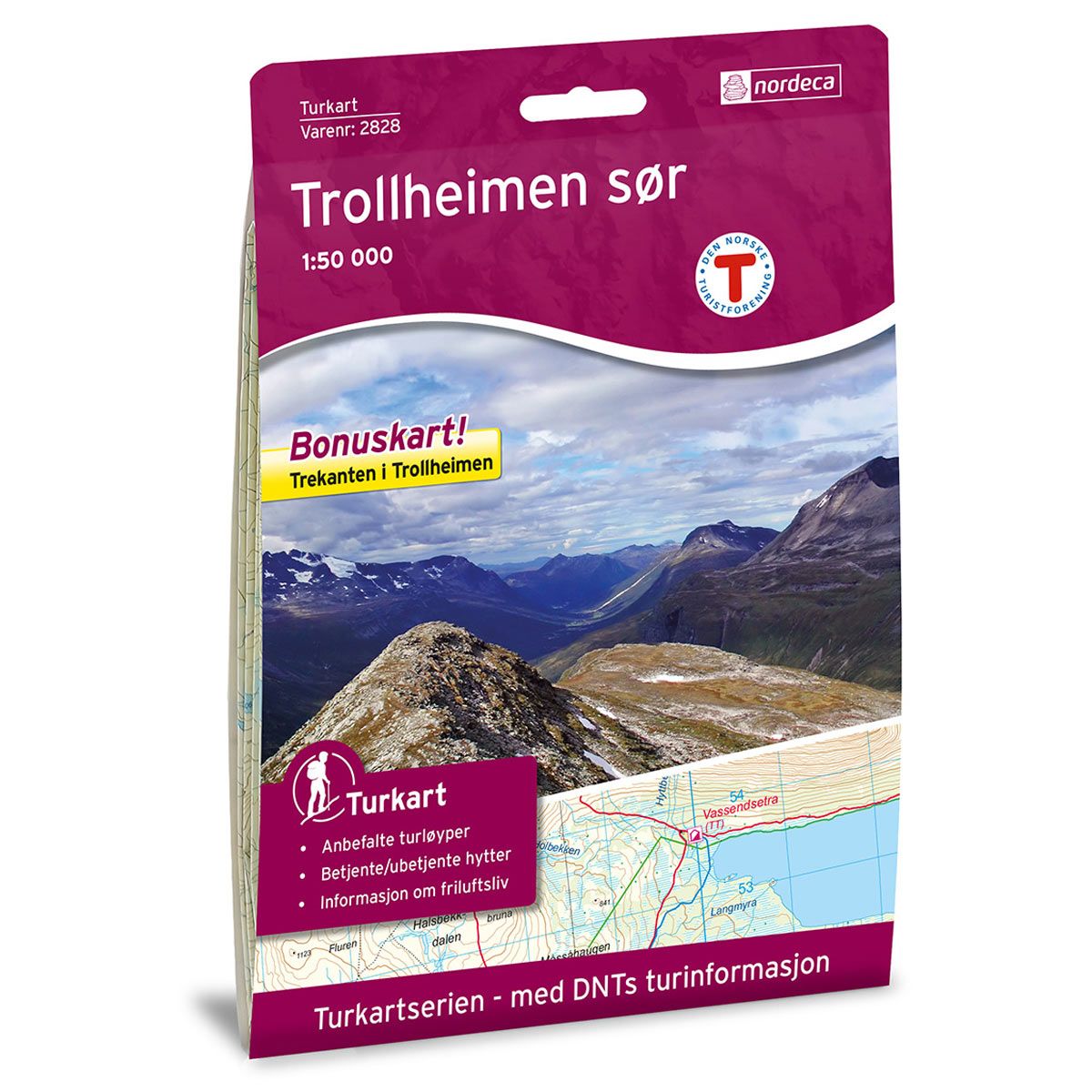 Trollheimen Sør DNT i plast - Turkart 1:50 000