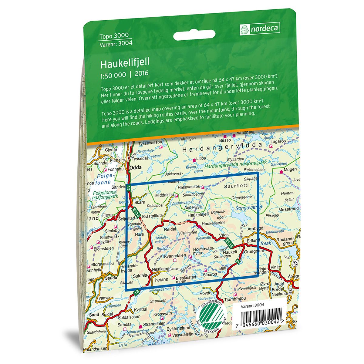 Haukelifjell 1:50 000 - Topo 3000