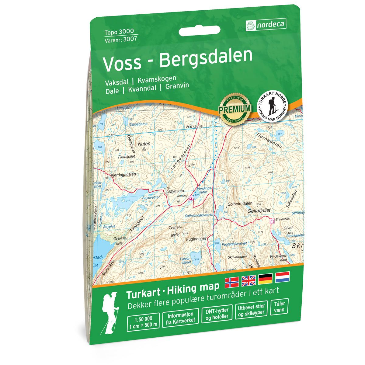 Voss-Bergsdalen 1:50 000