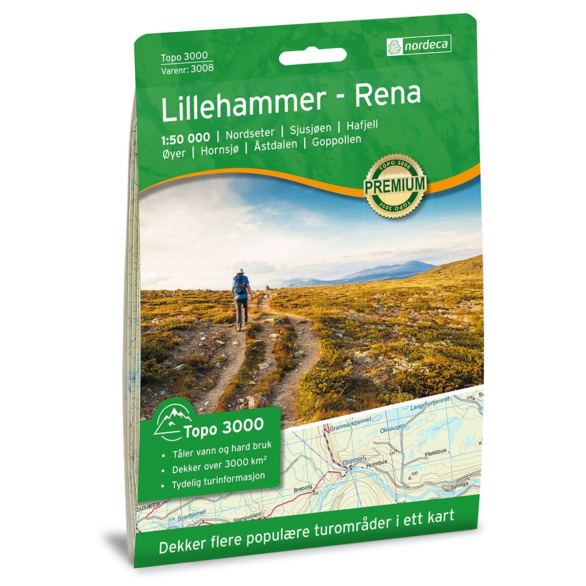 Lillehammer- Rena 1 :50 000 - Topo 3000