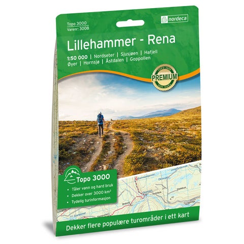 Lillehammer- Rena 1 :50 000 - Topo 3000