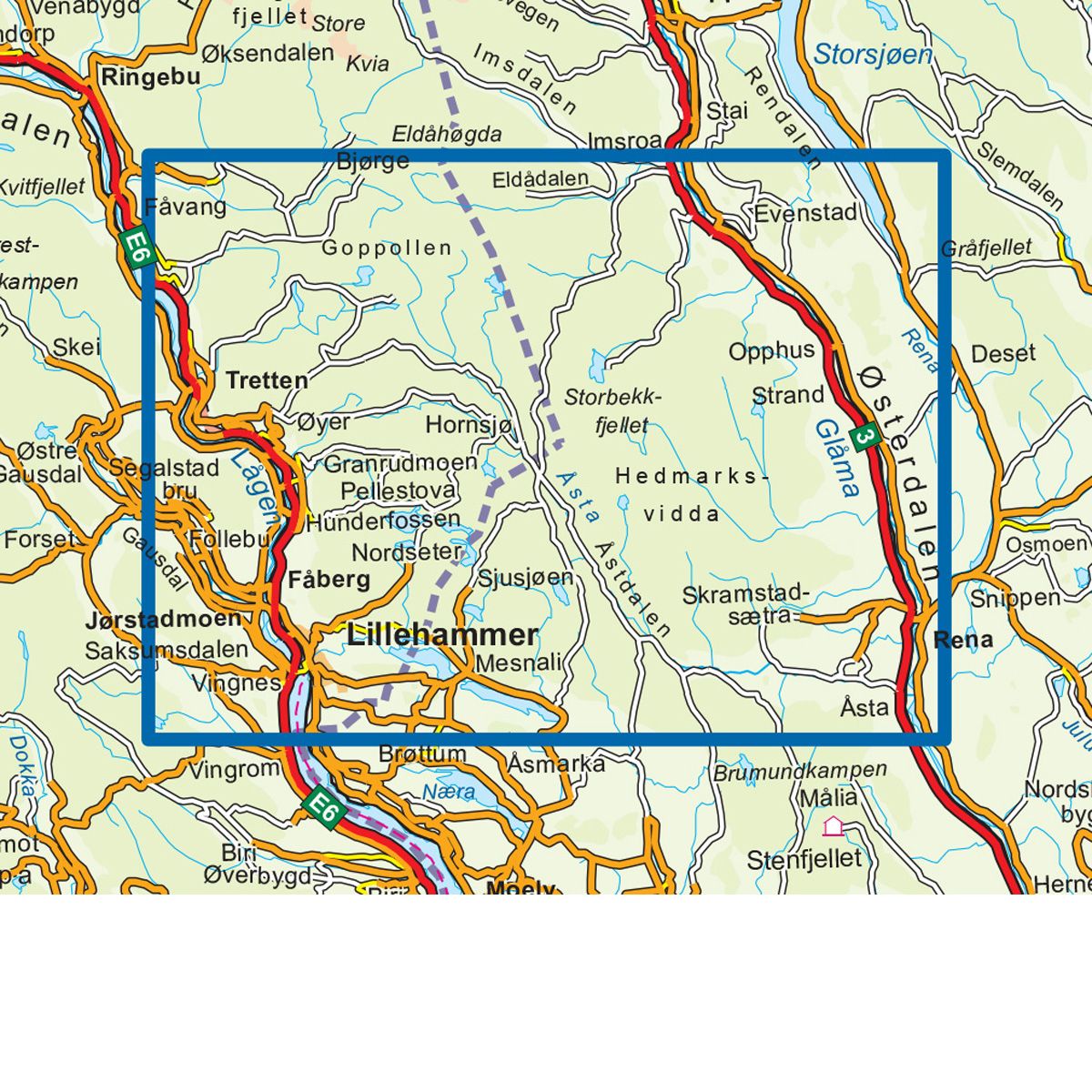 Lillehammer- Rena 1 :50 000