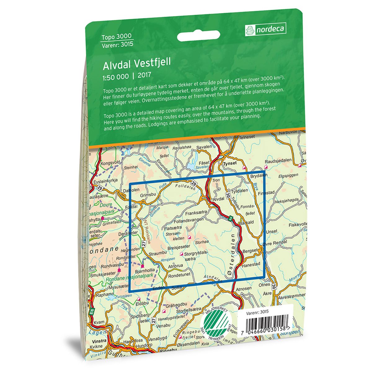 Alvdal Vestfjell 1:50 000 - Topo 3000