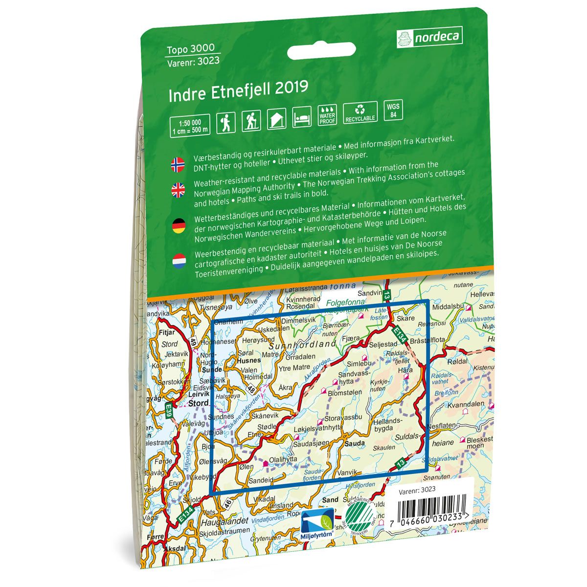 Indre Etnefjell 1:50 000 - Topo 3000