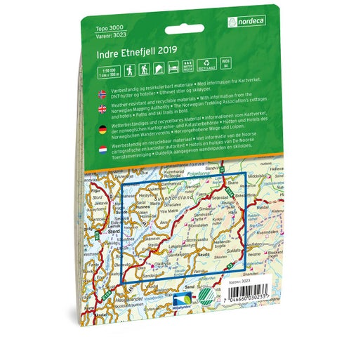 Indre Etnefjell 1:50 000 - Topo 3000