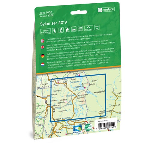 Sylan Sør 1:50 000 - Topo 3000