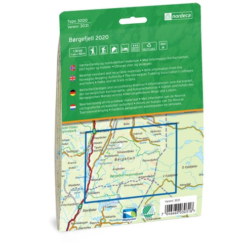 Børgefjell 1:50 000 - Topo 3000