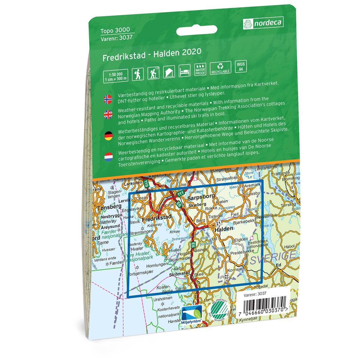 Fredrikstad-Halden 1:50 000 - Topo 3000