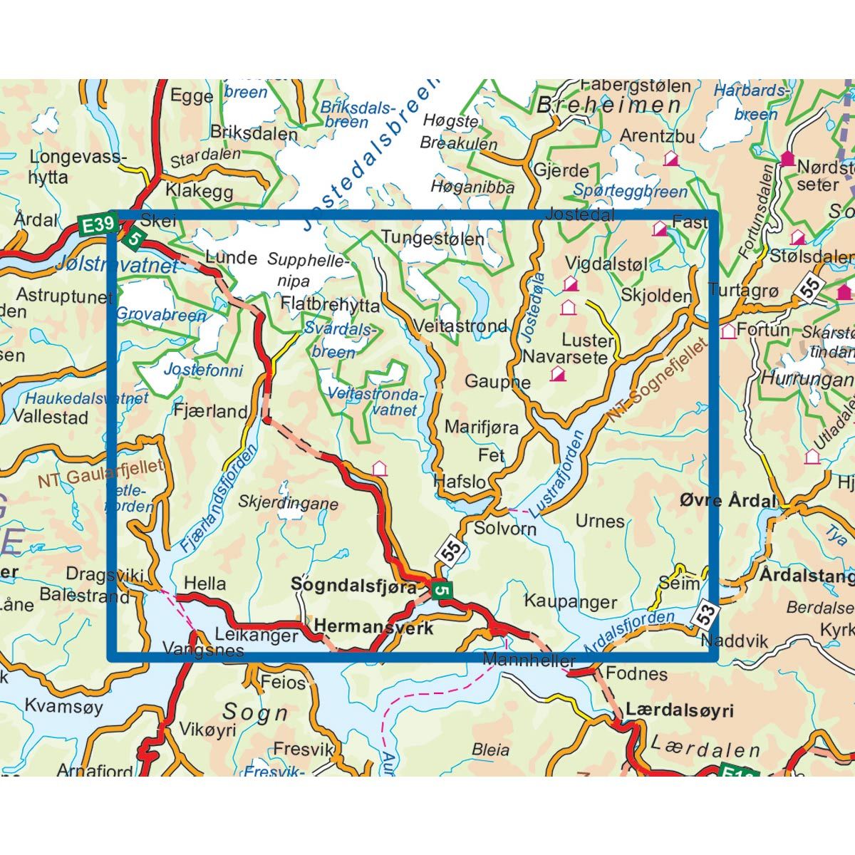 Sogndal-Leikanger 1:50 000