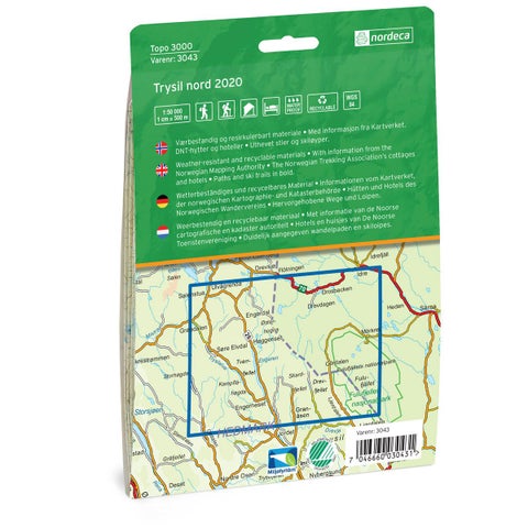 Trysil Nord 1:50 000 - Topo 3000