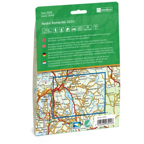 Nedre Romerike 1:50 000 - Topo 3000