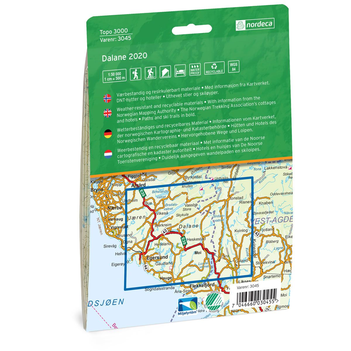 Dalane 1:50 000 - Topo 3000