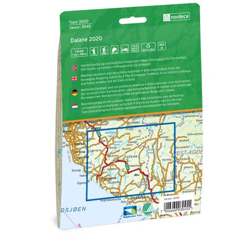 Dalane 1:50 000 - Topo 3000