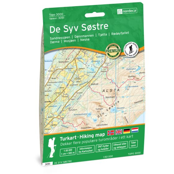 De Syv Søstre E 1:50 000 - Topo 3000