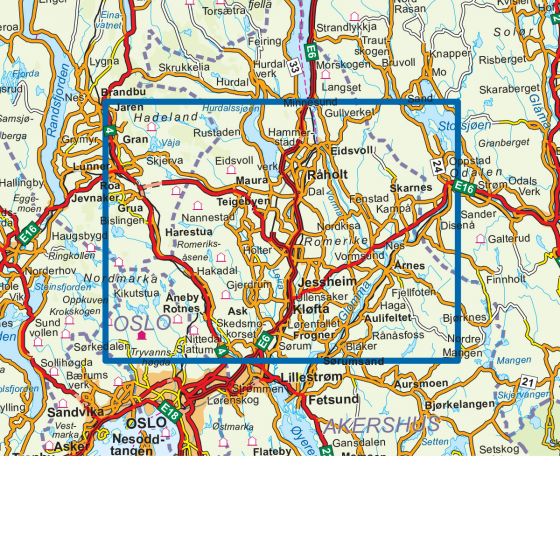 Romeriksåsene 1:50 000