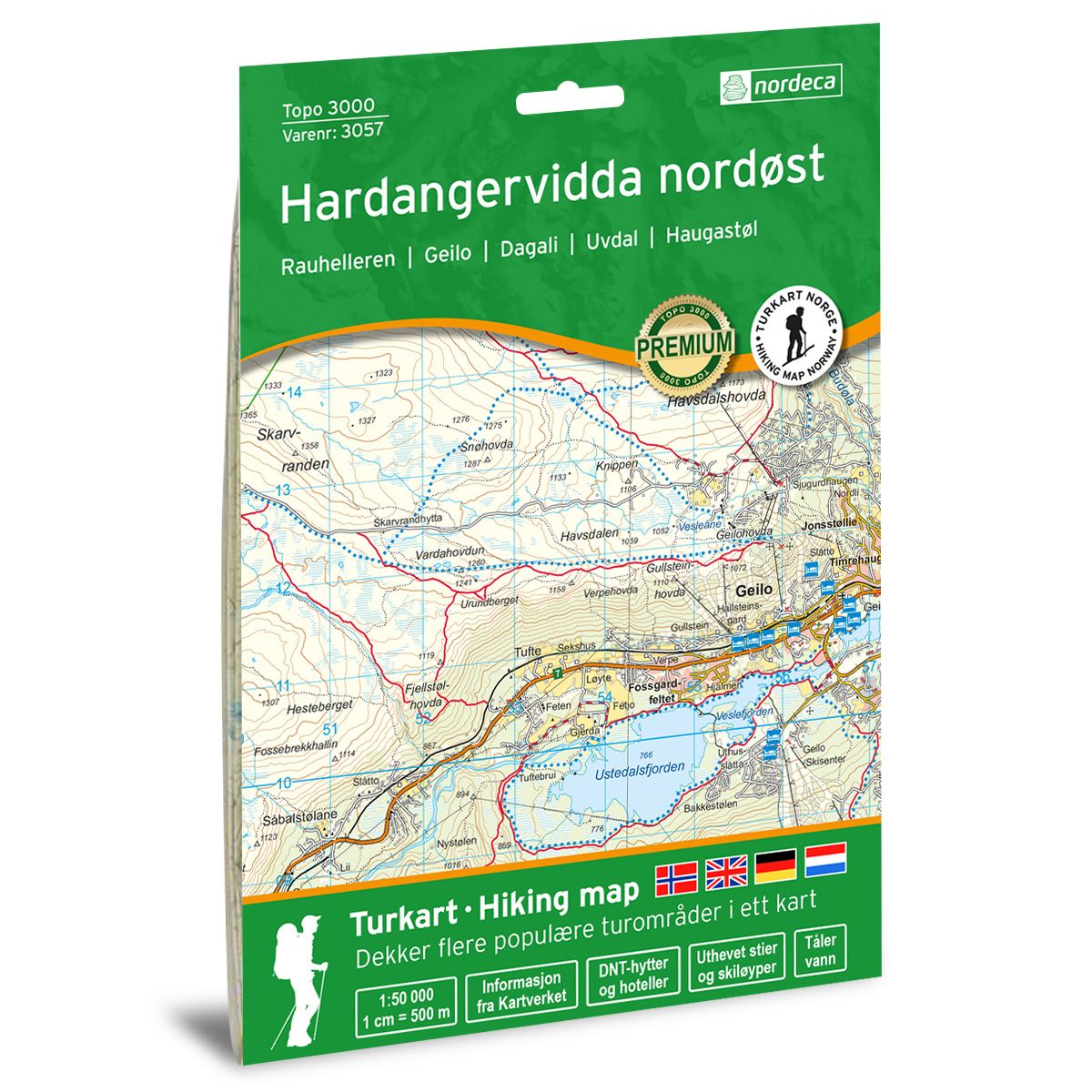 Hardangervidda nordøst 1:50 0000 - Topo 3000