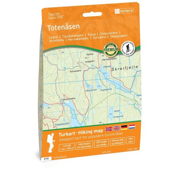 Totenåsen 1:25 000 - Topo 750
