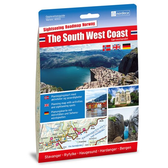 The South West Coast / Sørvestlandet 1:250 000 - Bilguide for aktiviteter, attraksjoner og severdig