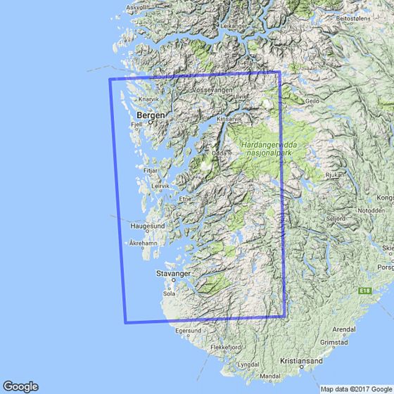 The South West Coast / Sørvestlandet 1:250 000