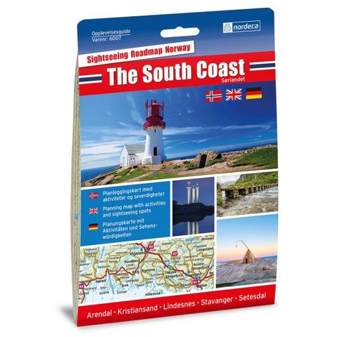 The South Coast / Sørlandet 1:250 000 - Bilguide for aktiviteter, attraksjoner og severdig