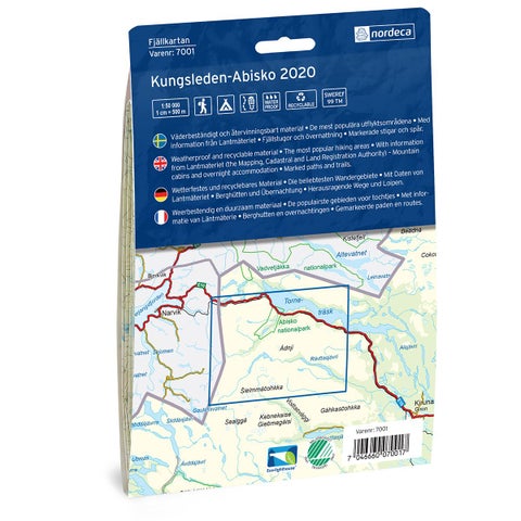 Kungsleden-Abisko 1:50 000 - Svensk fjellkart